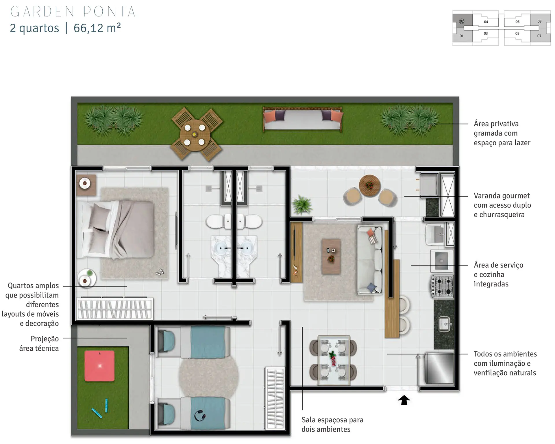 GARDEN PONTA | 66,12 m²